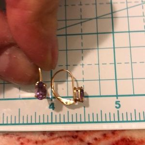 10kt gold leverback Amethyst earrings